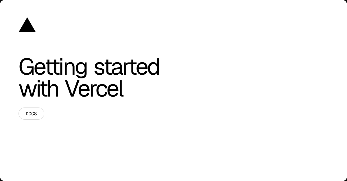 Getting started with Vercel