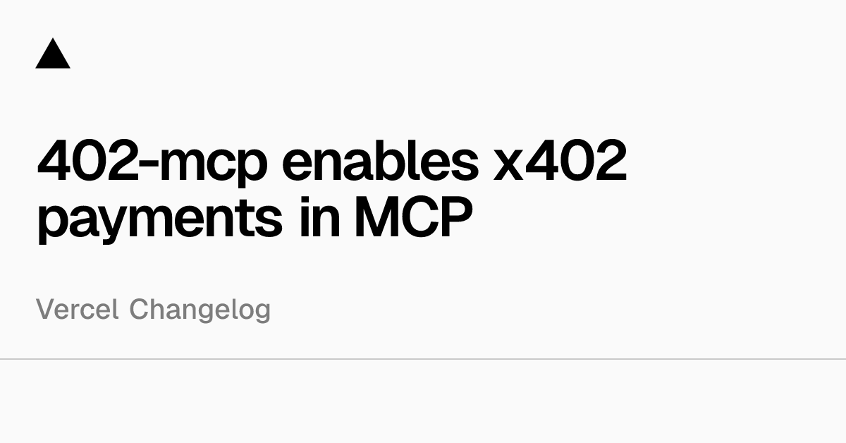 402-mcp enables x402 payments in MCP