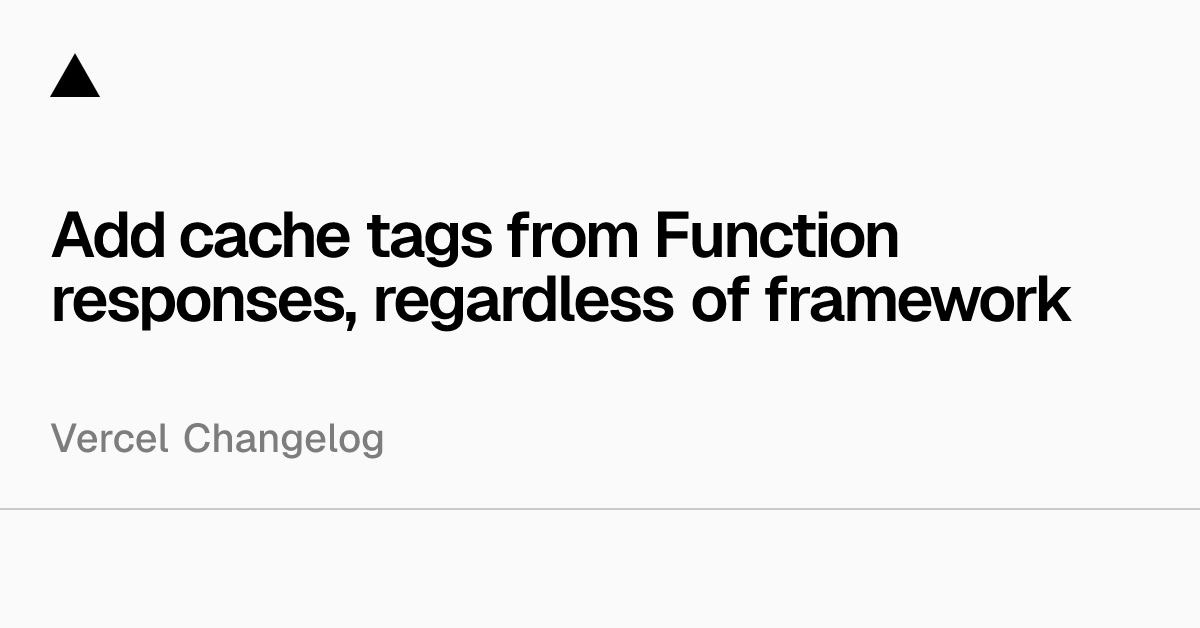 Add cache tags from Function responses, regardless of framework