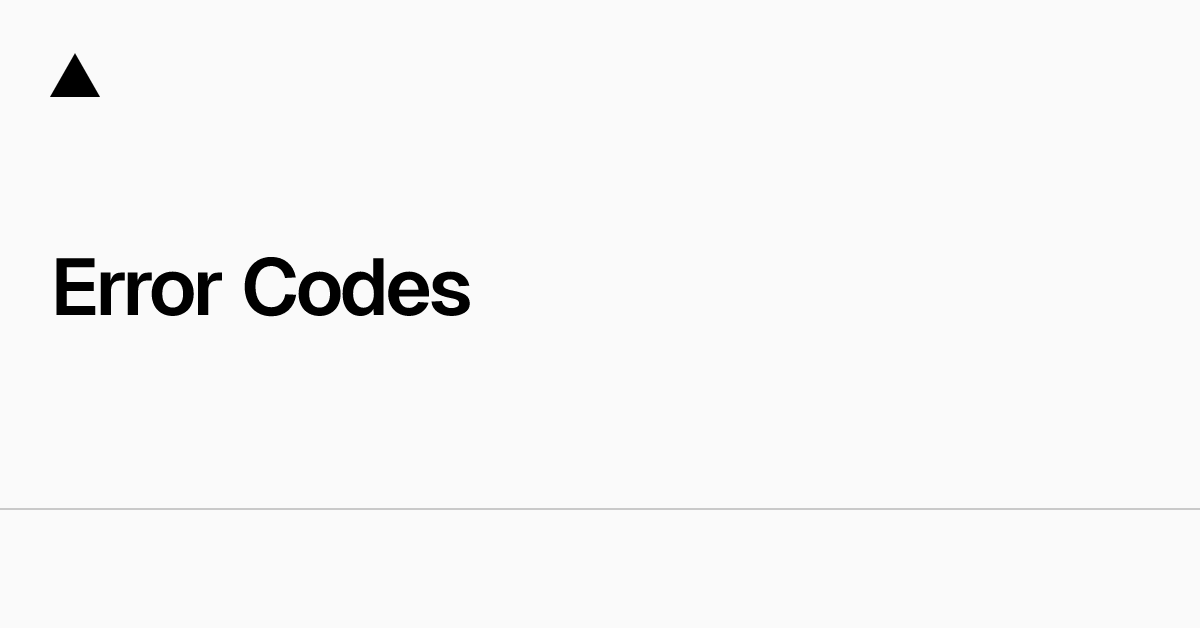 Error Codes