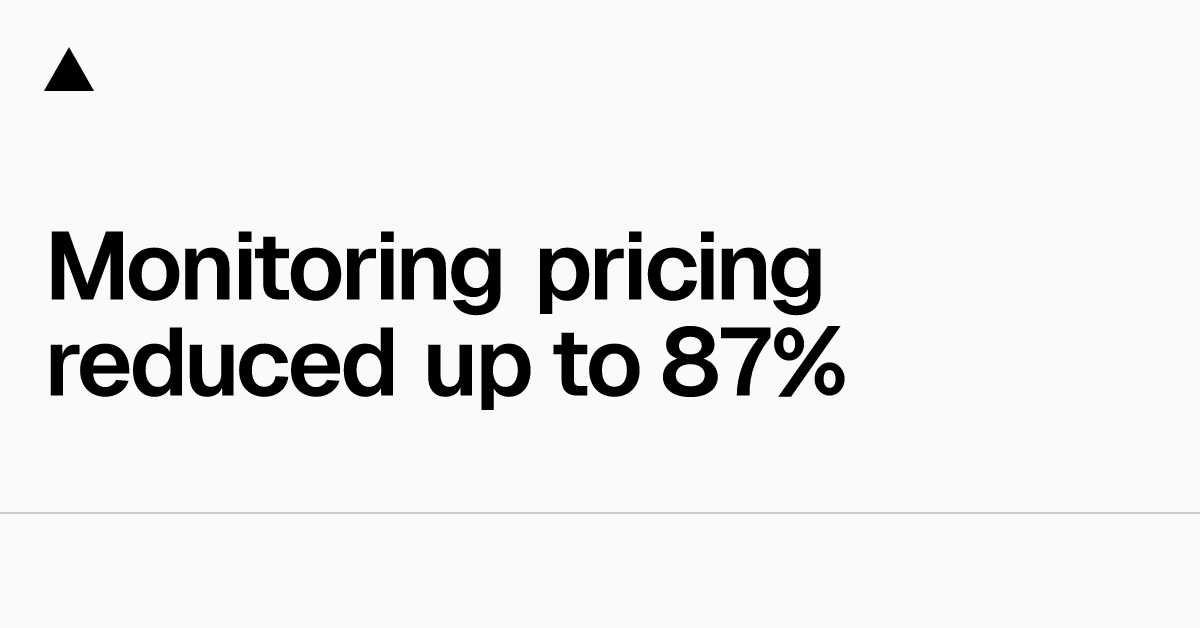 Monitoring pricing reduced up to 87%