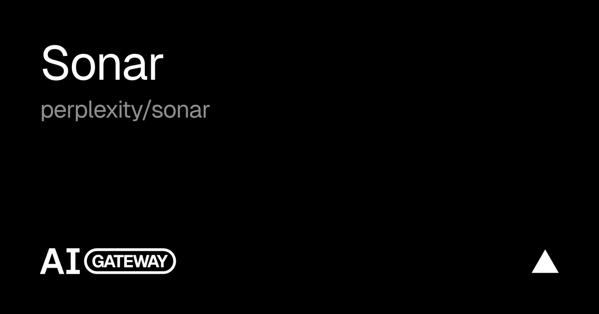 Sonar API, Pricing & Playground | Vercel AI Gateway