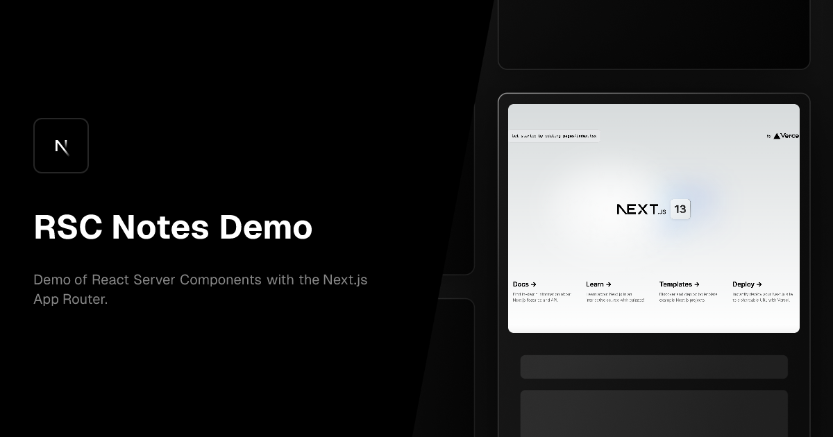 RSC Notes Demo Vercel