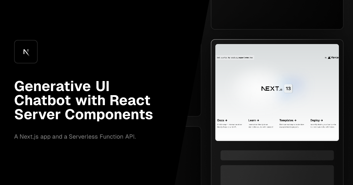 Generative UI Chatbot with React Server Components