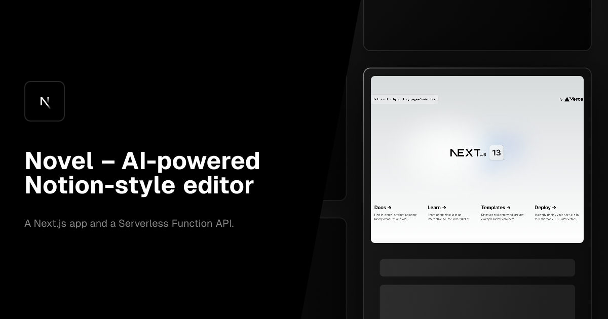Novel – AI-powered Notion-style editor