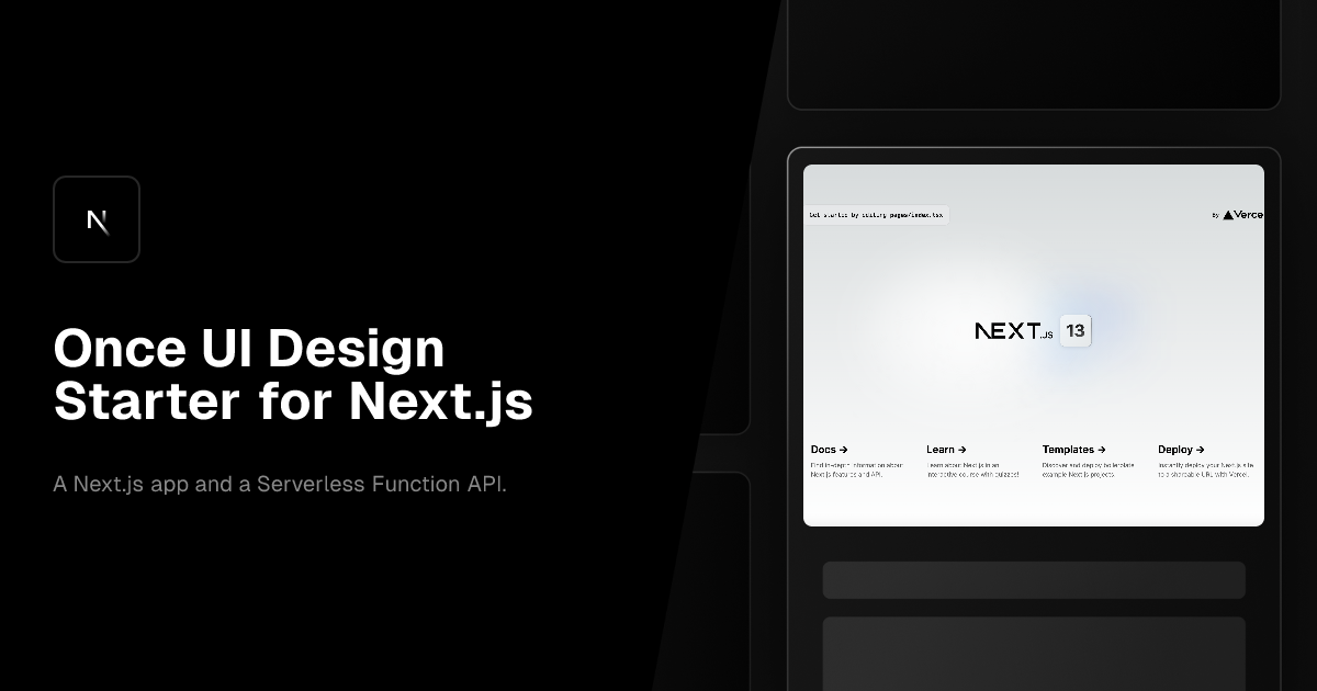 Once UI Design Starter for Next.js