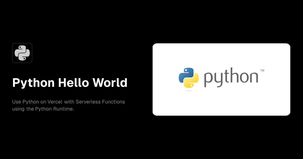 Python Hello World - Vercel