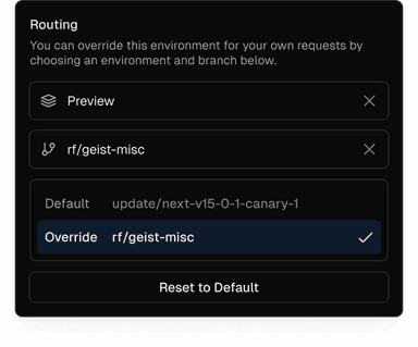 Override the environment that microfrontend requests are routed to.
