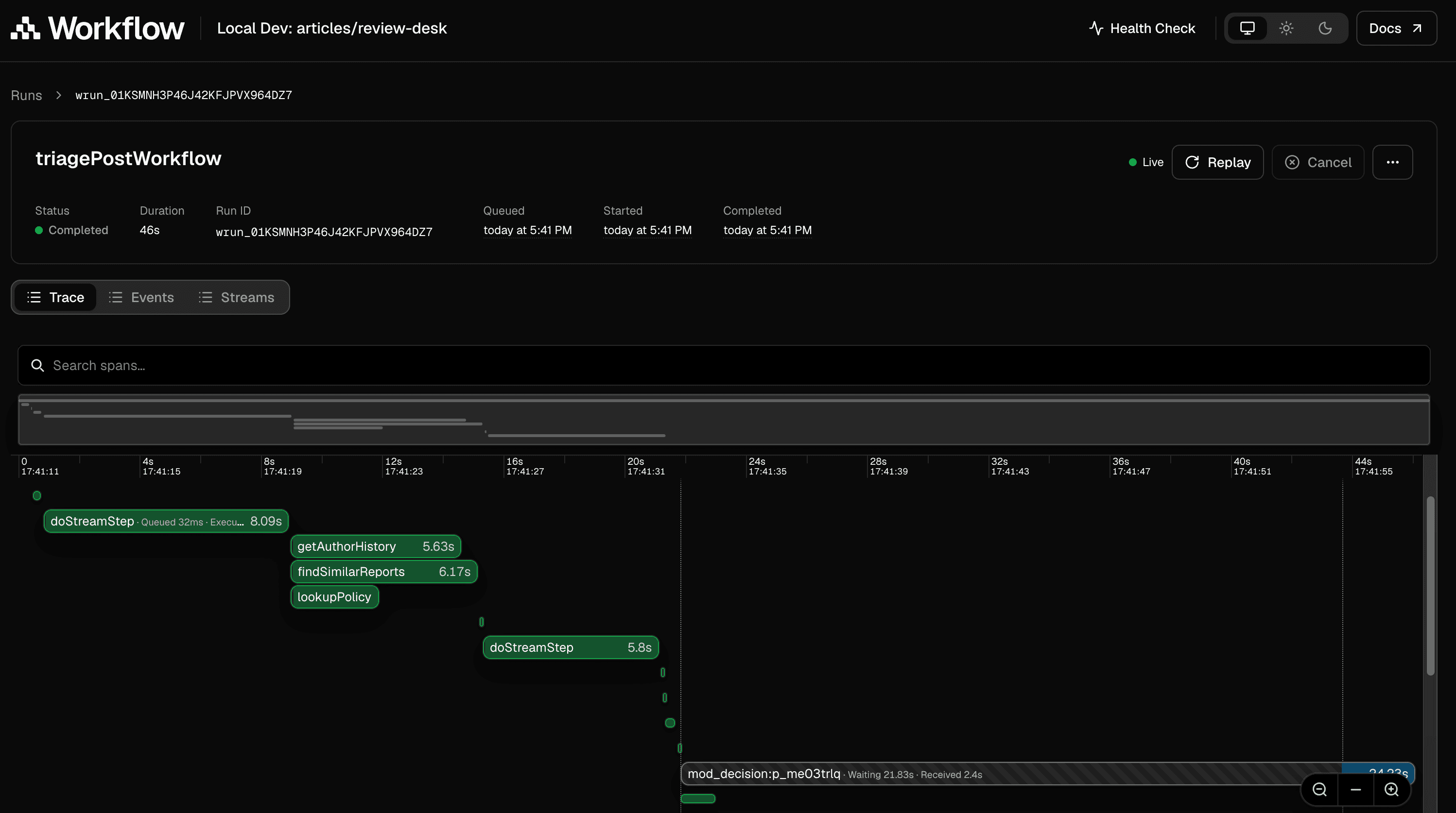 Workflow SDK local world visualization