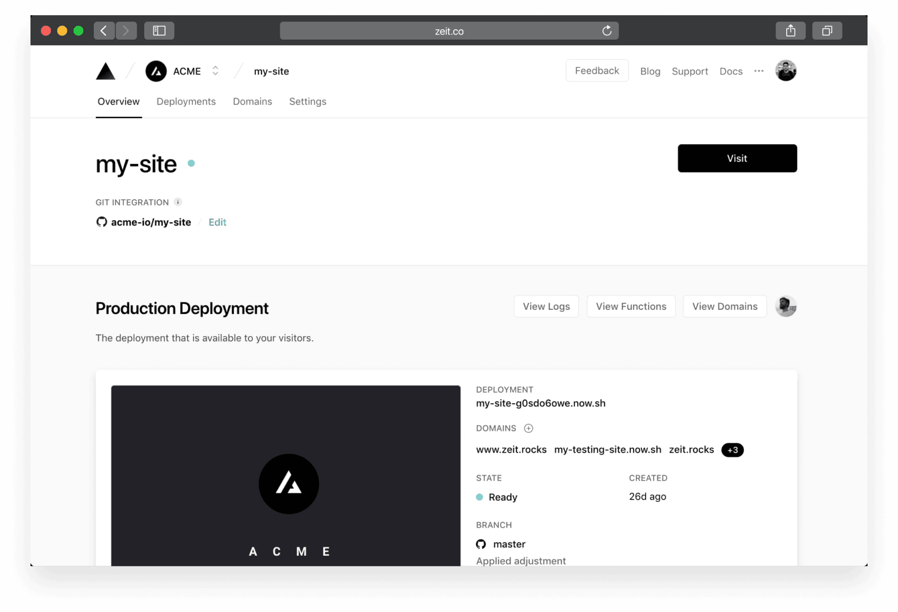 An overview of your live production deployment.