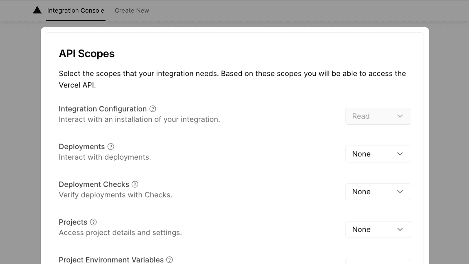 API Scopes - dark version