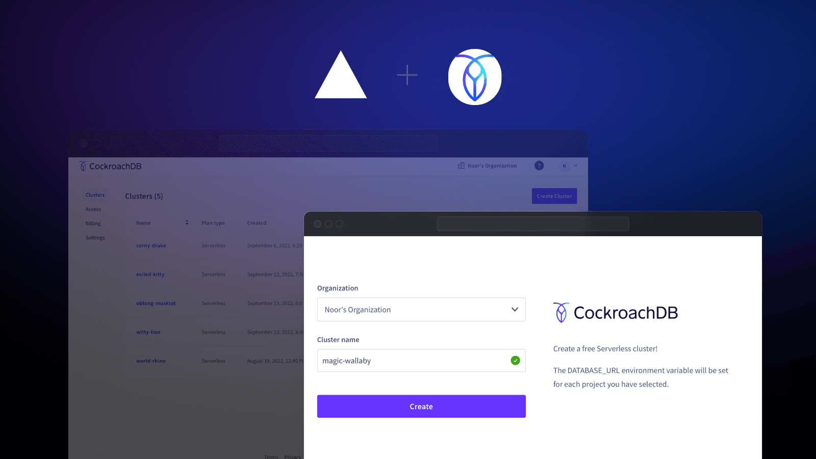 Cockroach Labs Integration - Dark Mode