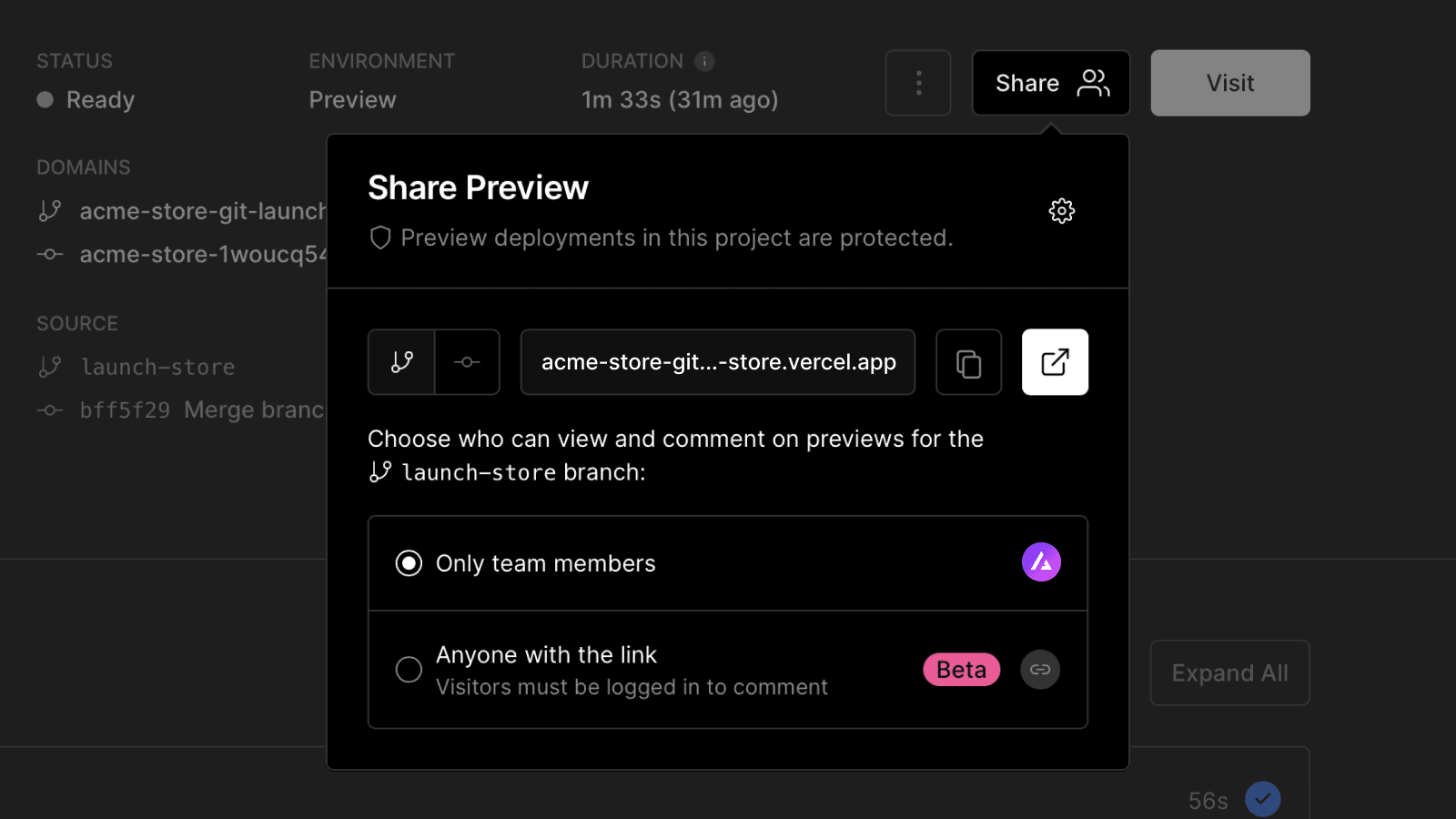 Preview Protection Beta - Dark Mode