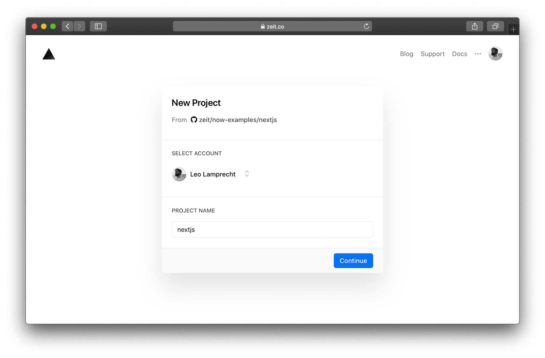 The interface for selecting the destination of your deployment.