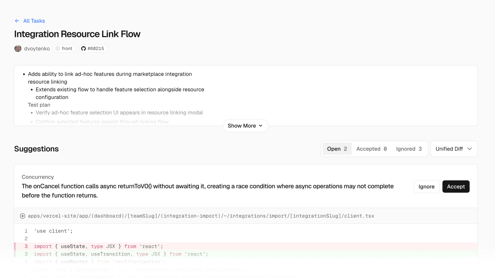 Vercel Agent - Reviewing and applying suggestions in bulk