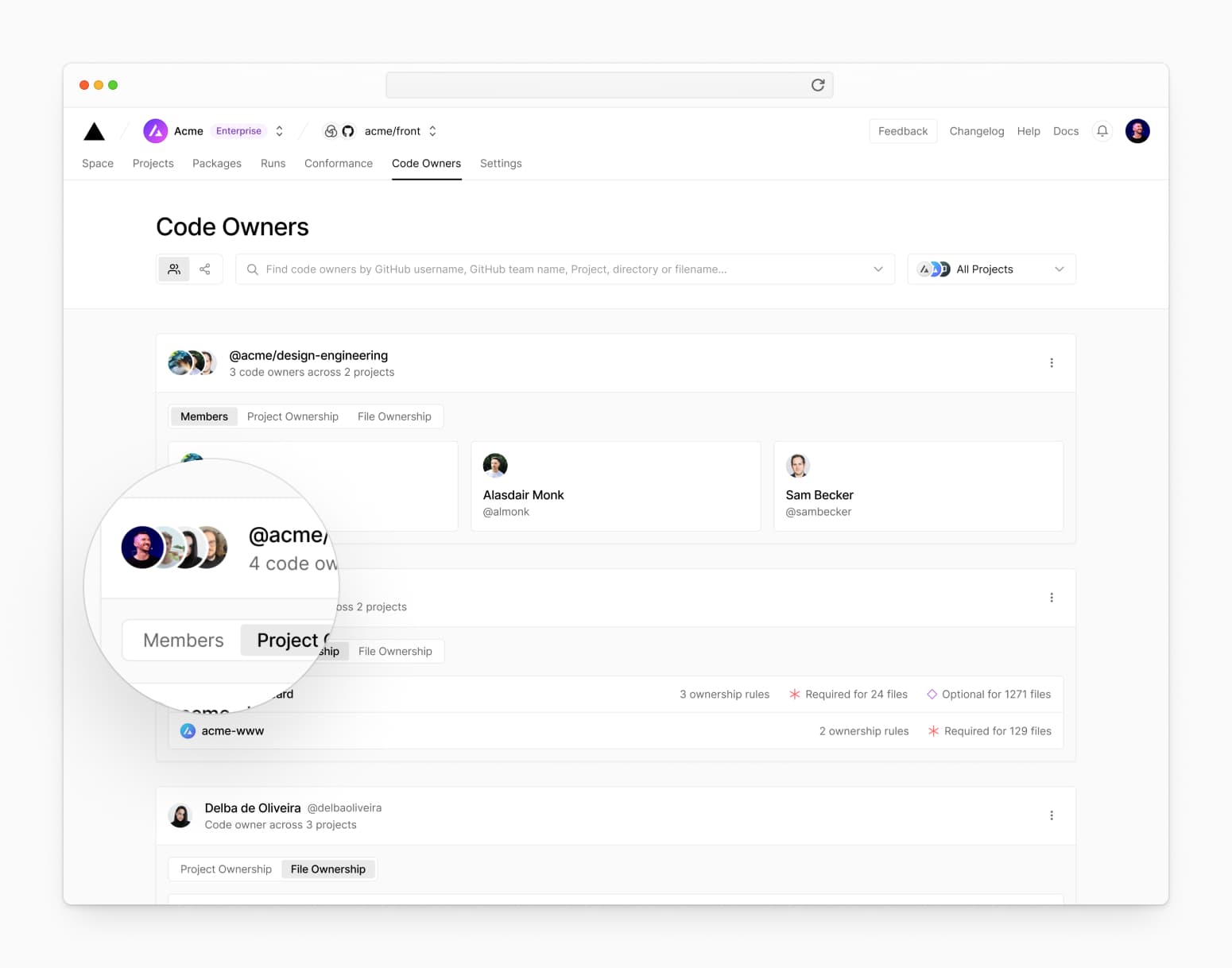 Visualize who owns code in your organization.