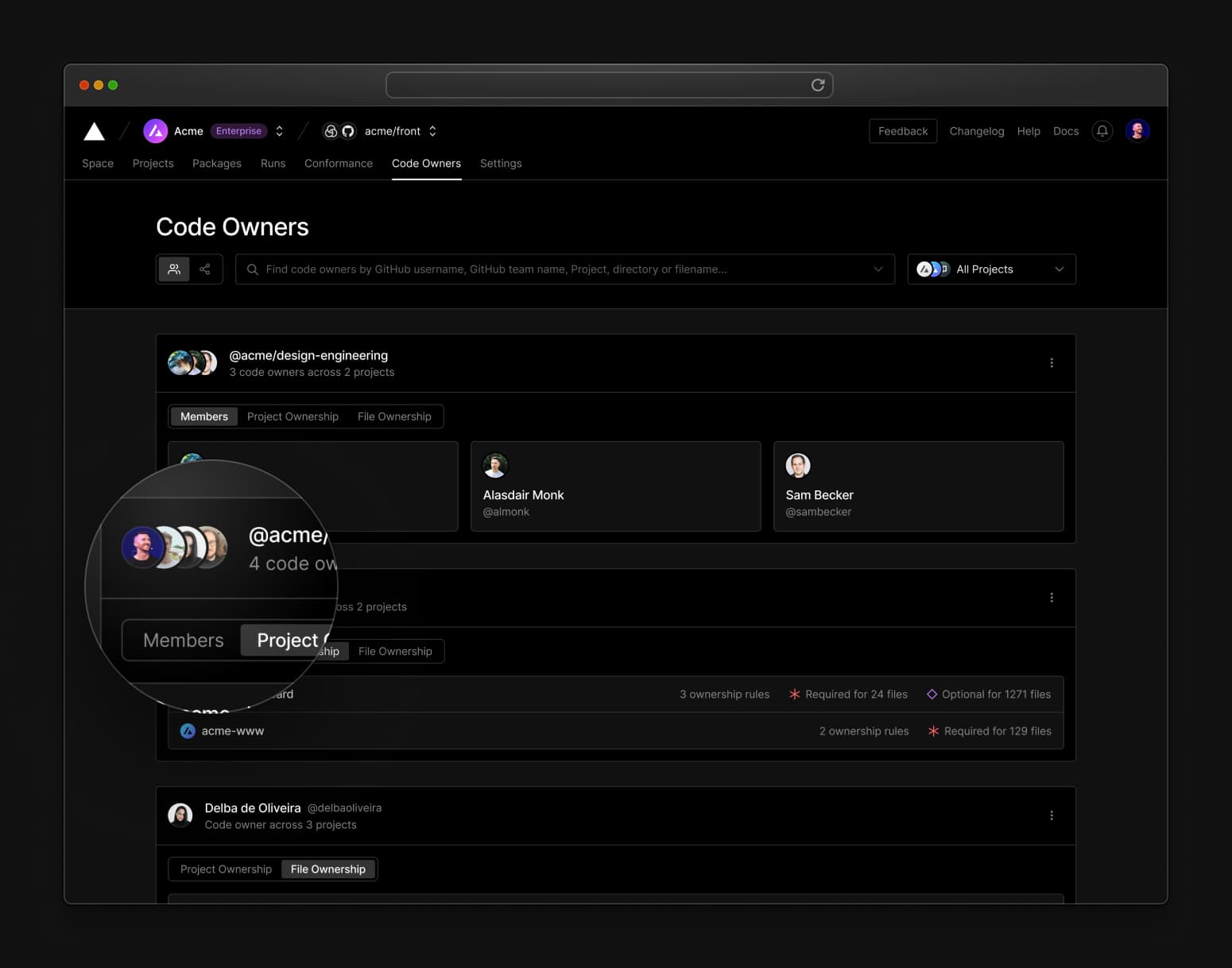 Visualize who owns code in your organization.