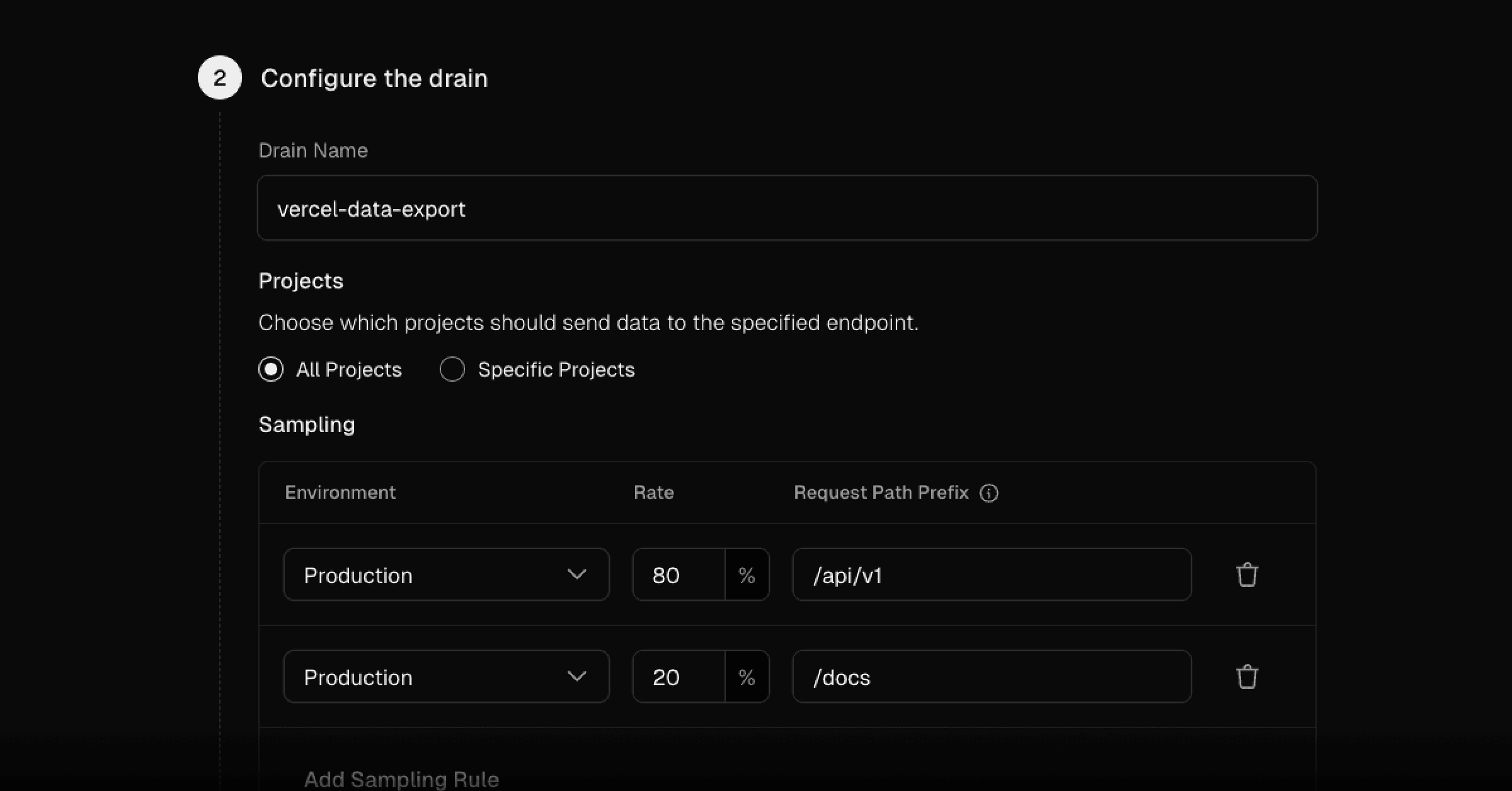 Advanced Sampling Rules Dark