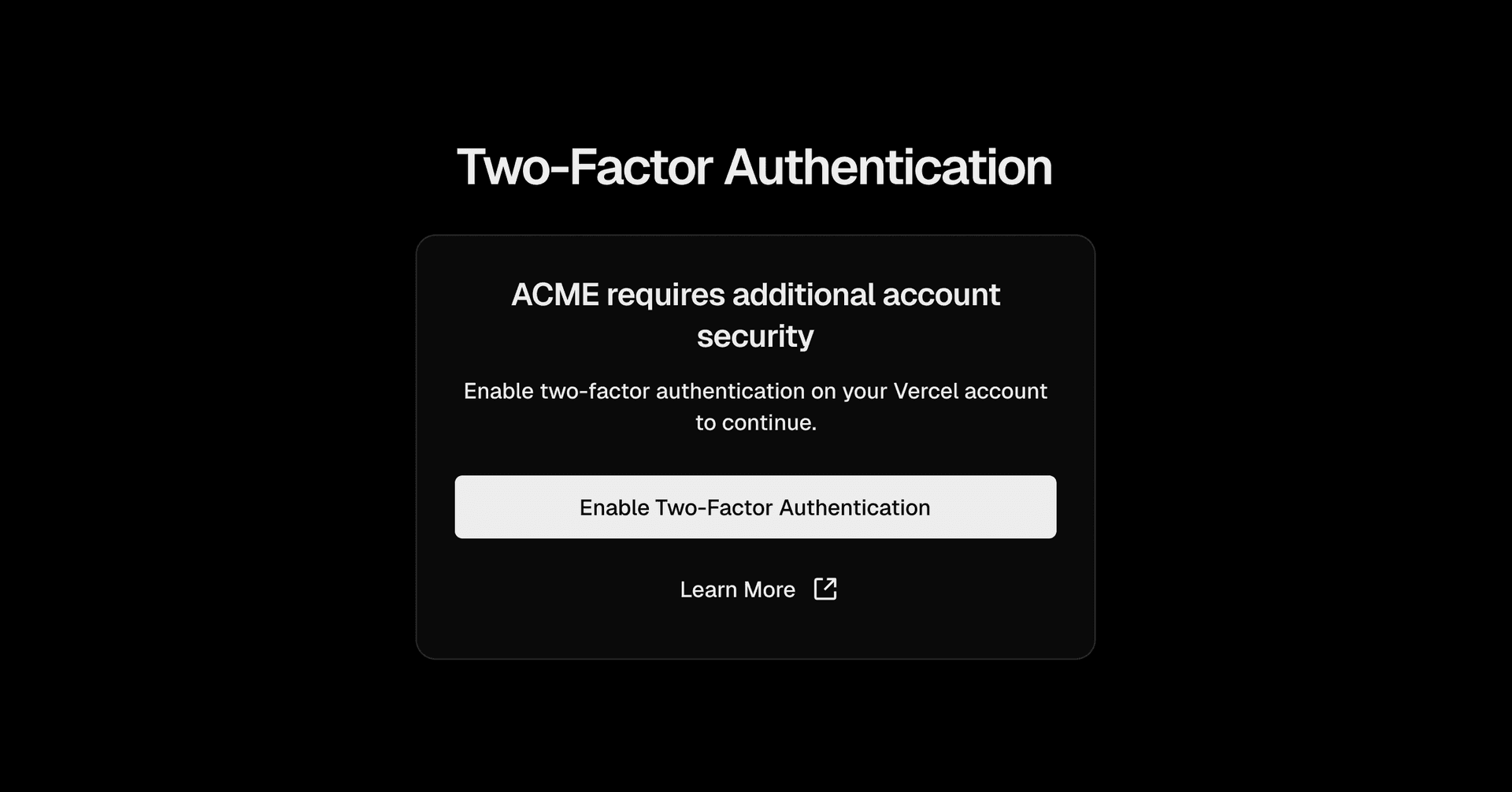 2FA Team Enforcement - Dark