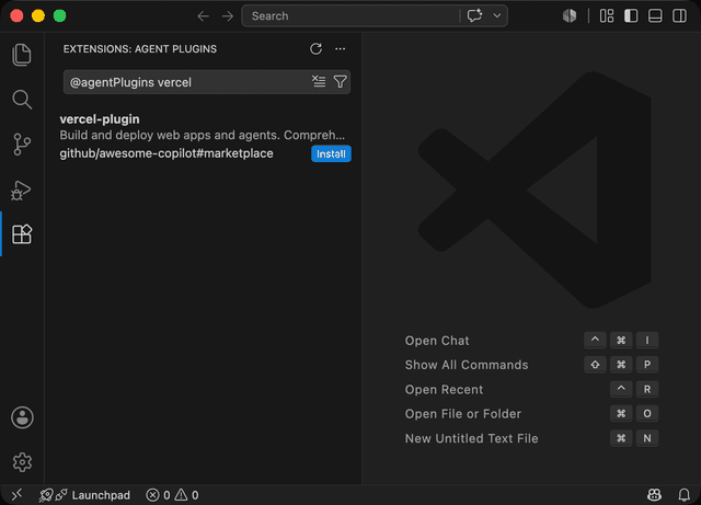 Vercel Coding Vercel Plugin now available in VS Code and GitHub Copilot CLI - Vercel