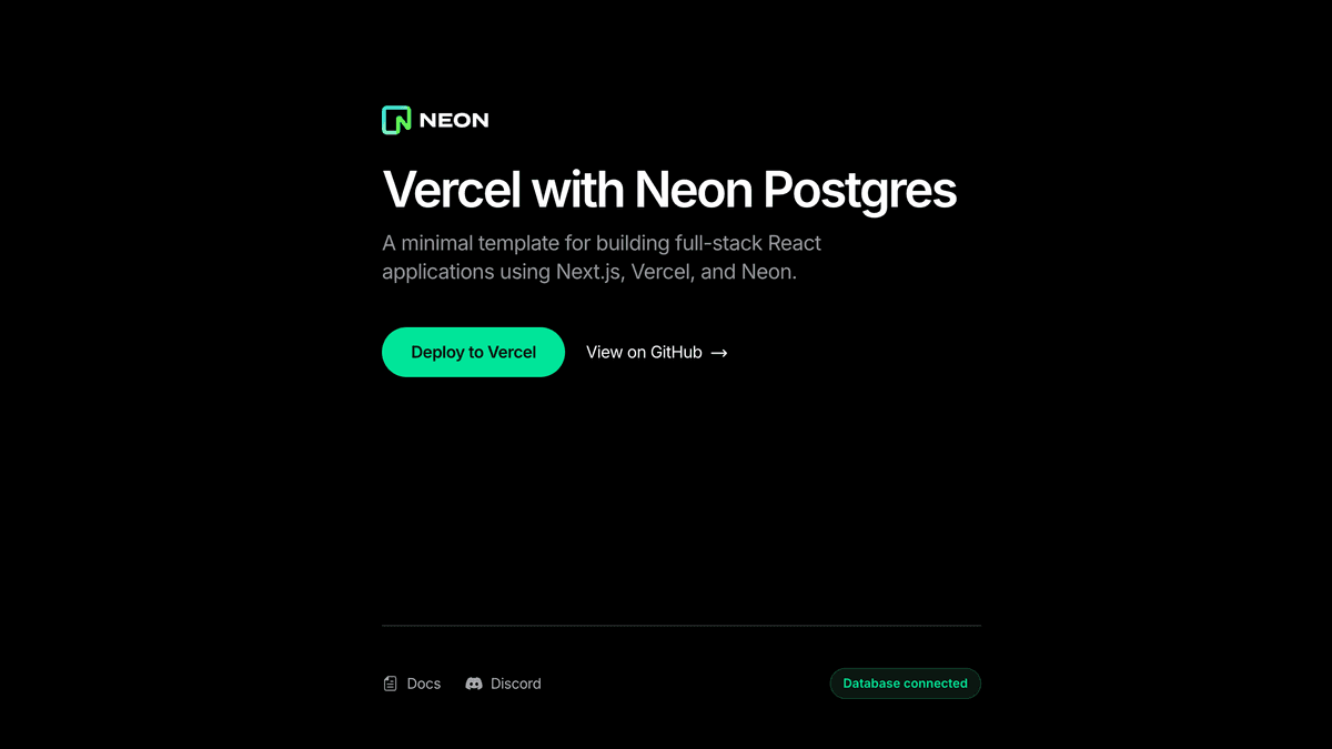 Vercel with Neon Postgres - Vercel