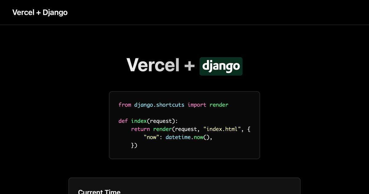 Python Templates - Vercel